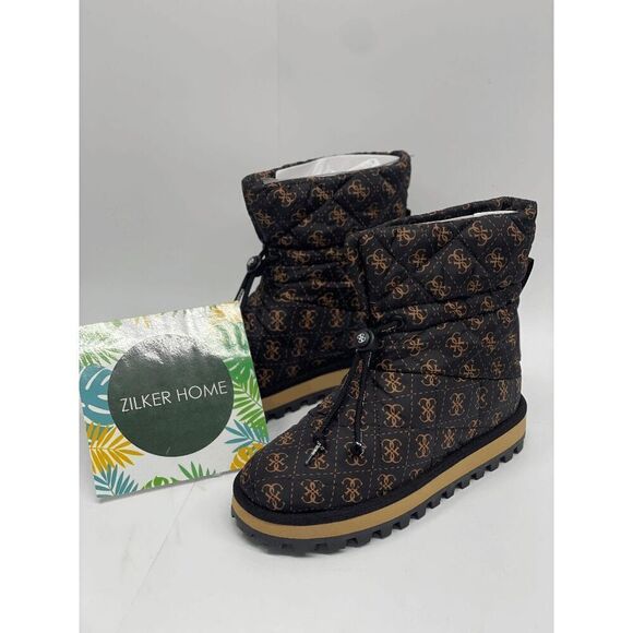 Guess Women's Leian Cold Weather Booties - Brown 9.5M - Picture 1 of 8
